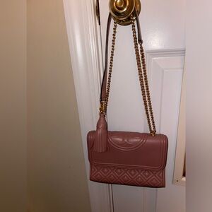 pink Tory Burch bag, used with light wear and tear